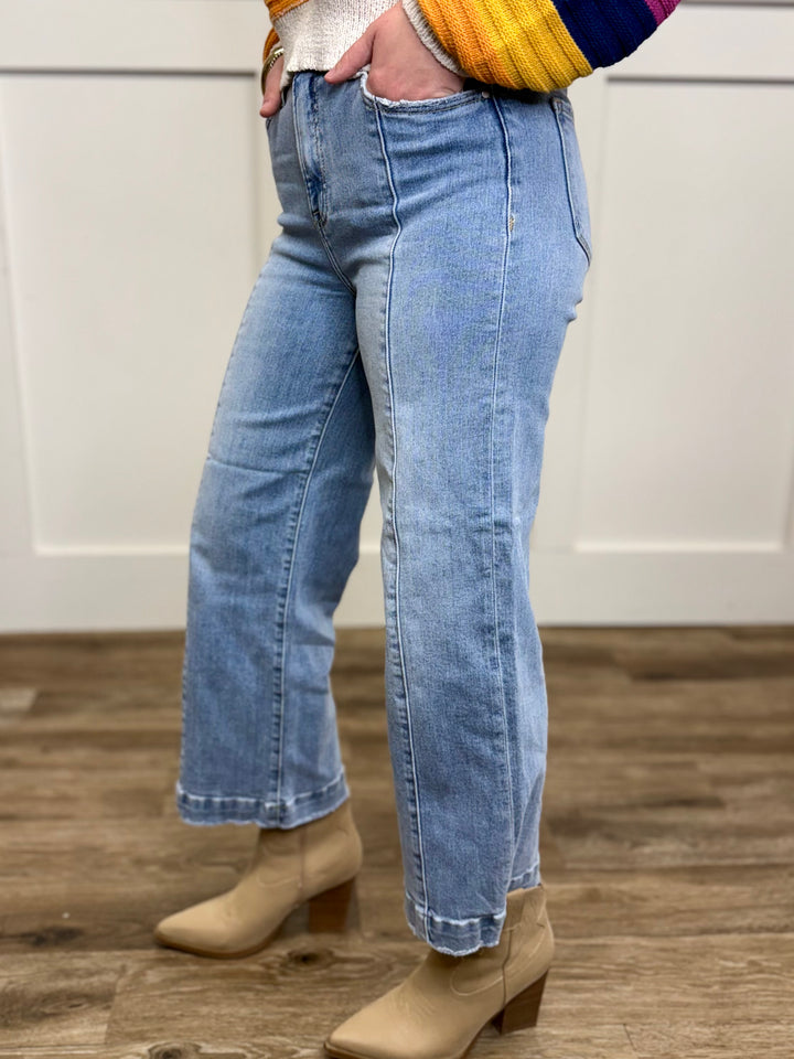 Kasey High Rise Wide Leg Crop Jean by Risen