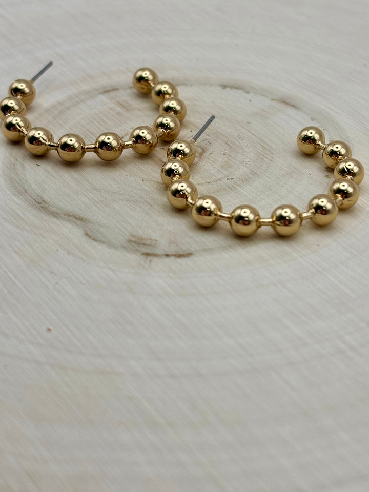 Astrid Gold Beaded Hoops