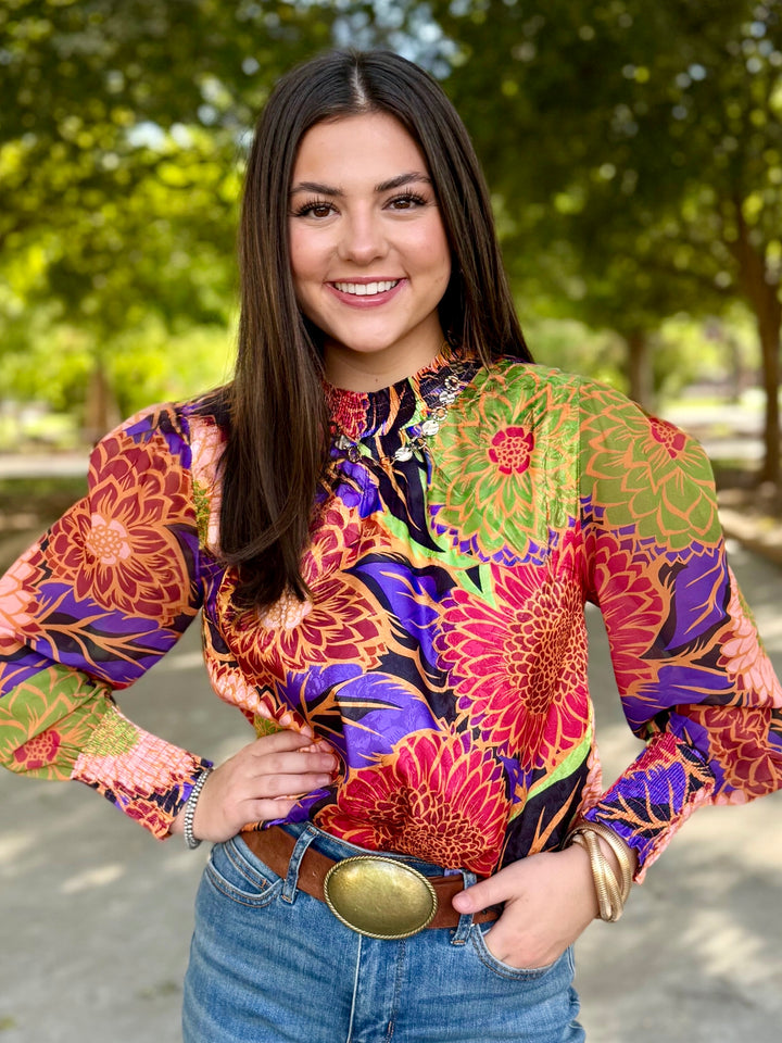 Autumn Bloom Long Sleeve Blouse