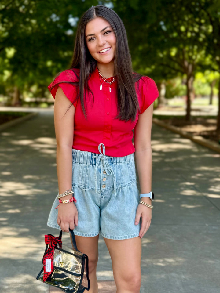Saturday Style High Rise Flare Shorts