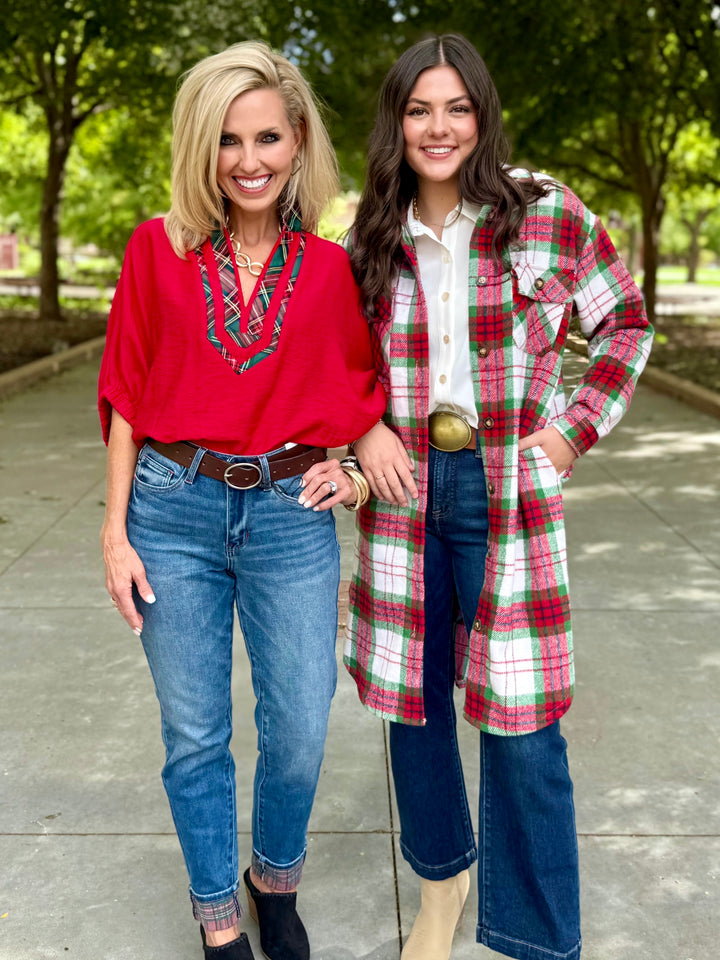 Candy Cane Land Long Shacket