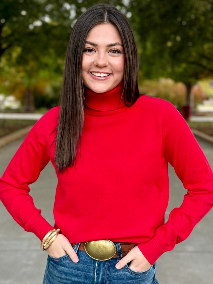 Dorothy Red Turtleneck Sweater