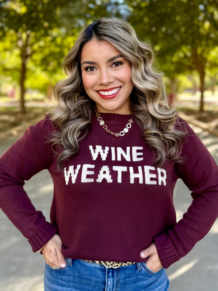 Wine Weather Knit Sweater by Panache Apparel