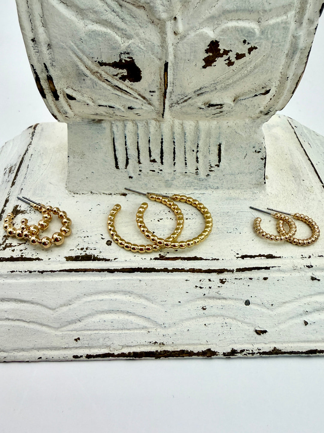 Stella Gold Beaded Hoops Set