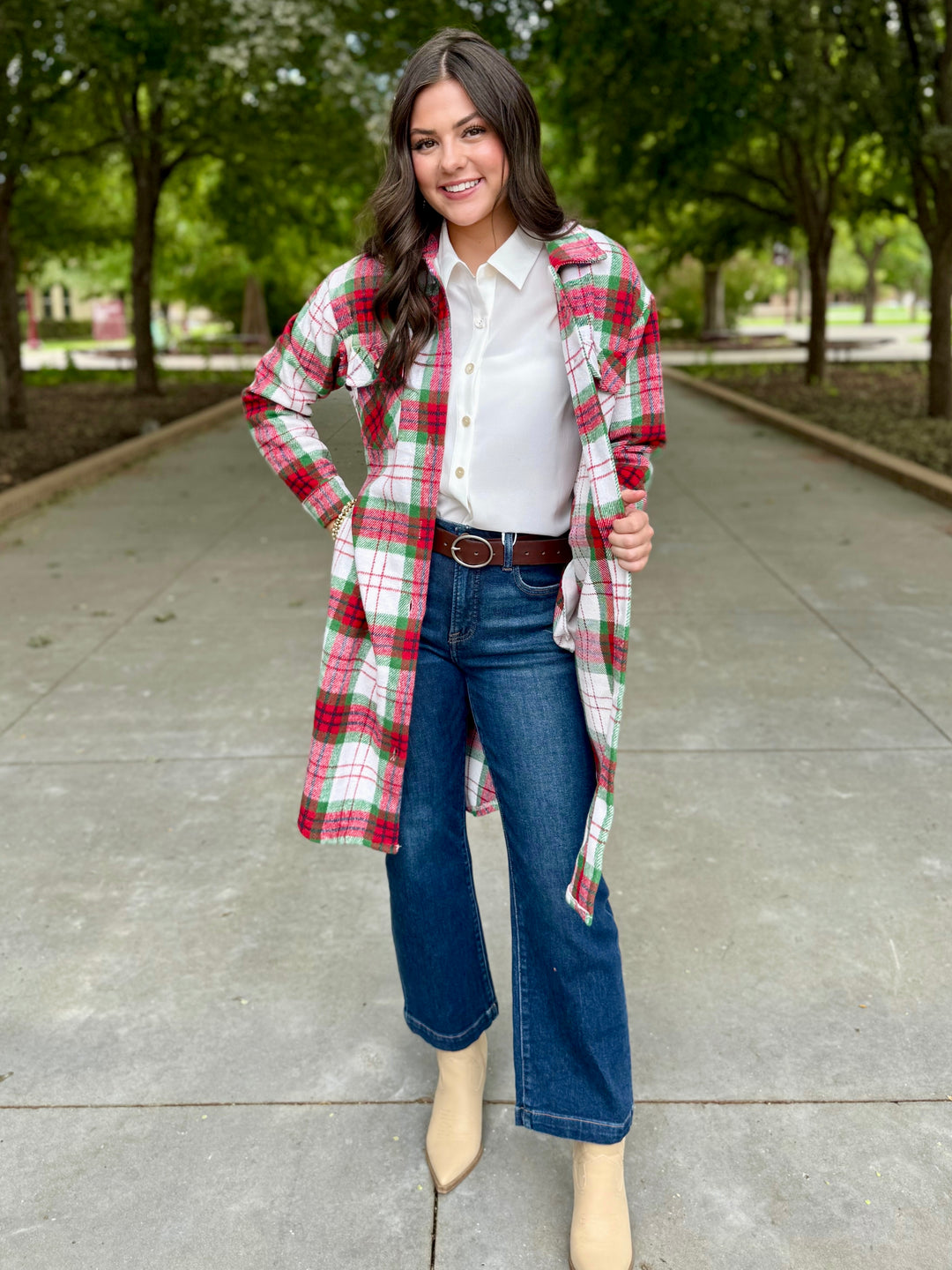 Candy Cane Land Long Shacket