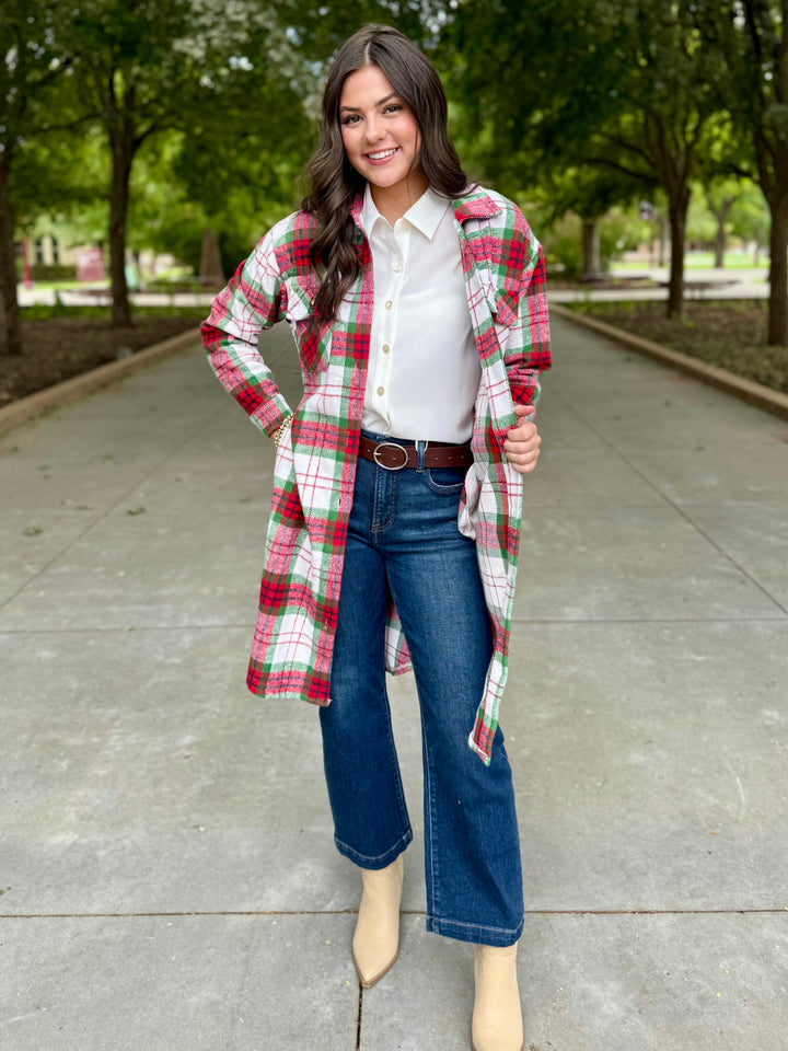 Candy Cane Land Long Shacket