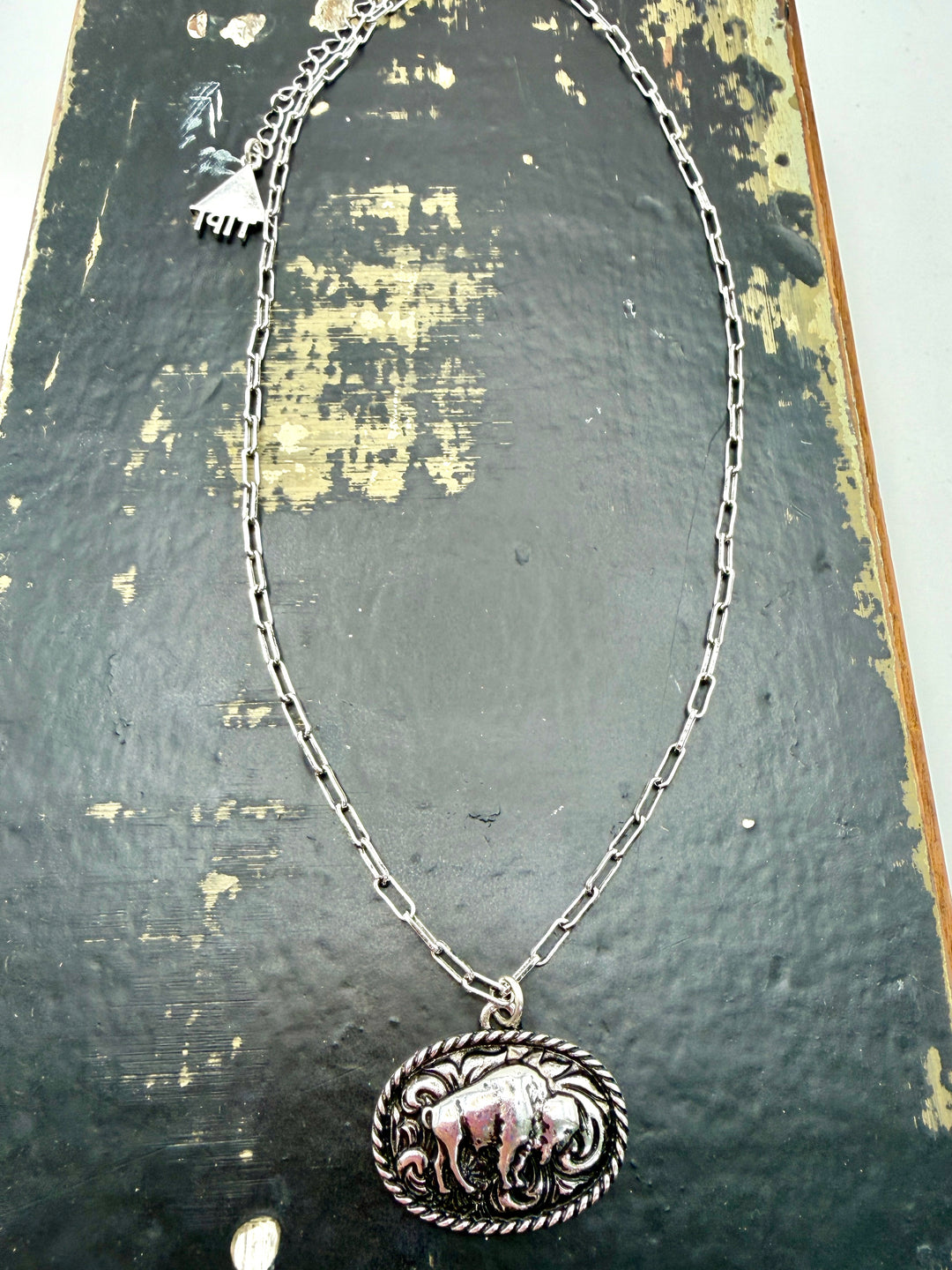 Oval Buffalo Plate Necklace