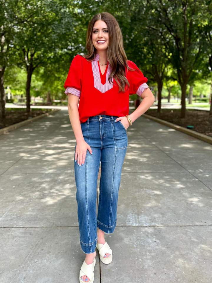 Classic Comfort V-Neck Blouse