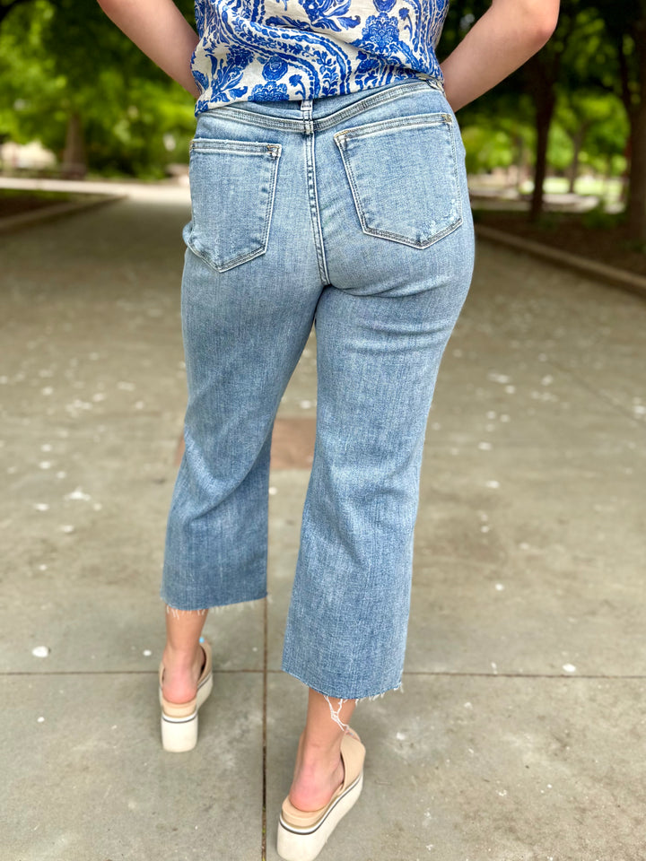 Amber High Rise Cropped Wide Leg Jean by Judy Blue