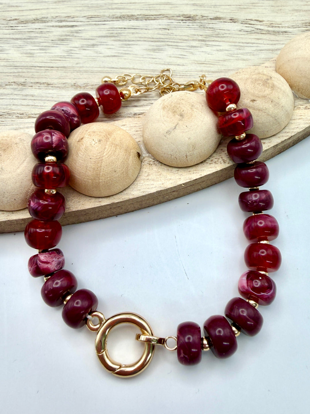 Maroon Center Clasp Bracelet