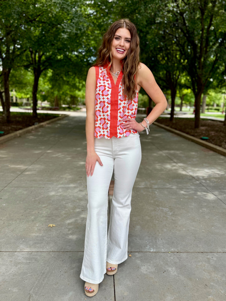 Retro Blooms Sleeveless Top