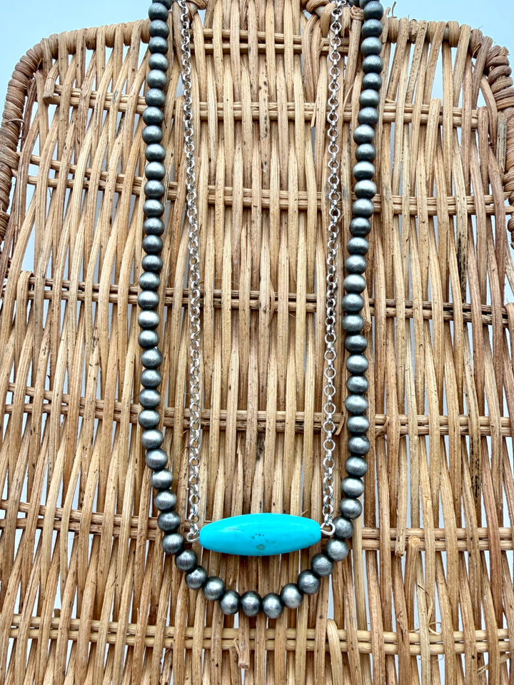 Sylvia Layered Turquoise Pendant Necklace