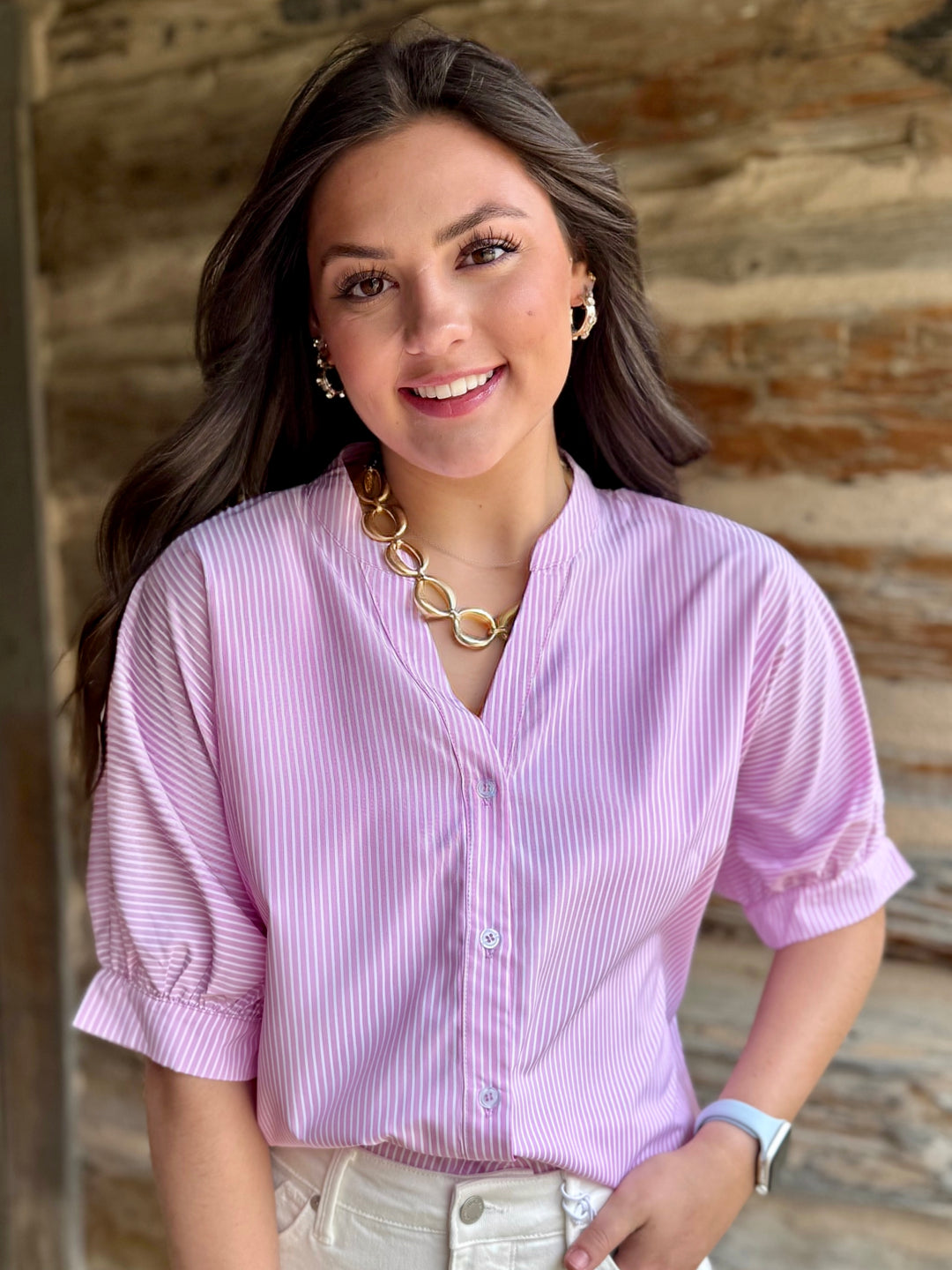 Sugar Stripes Pink Striped Top