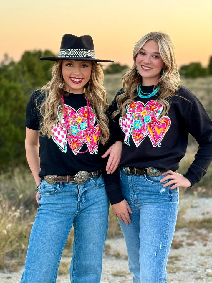 Callie Ann Stelter Trio of Hearts Long Sleeve Tee by Texas True Threads