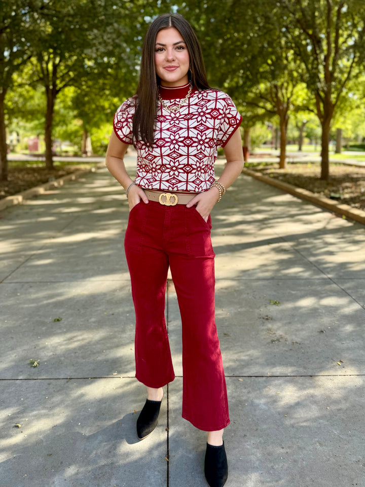 Ready in Red Floral Sweater