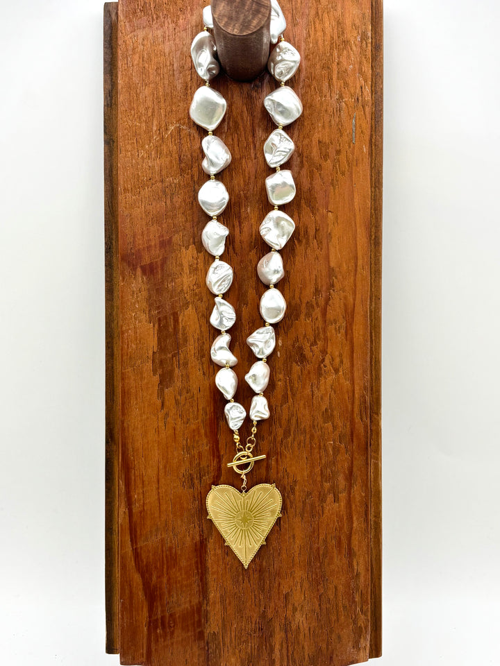 Blazing Heart Pearl Necklace by ChansuttPearls
