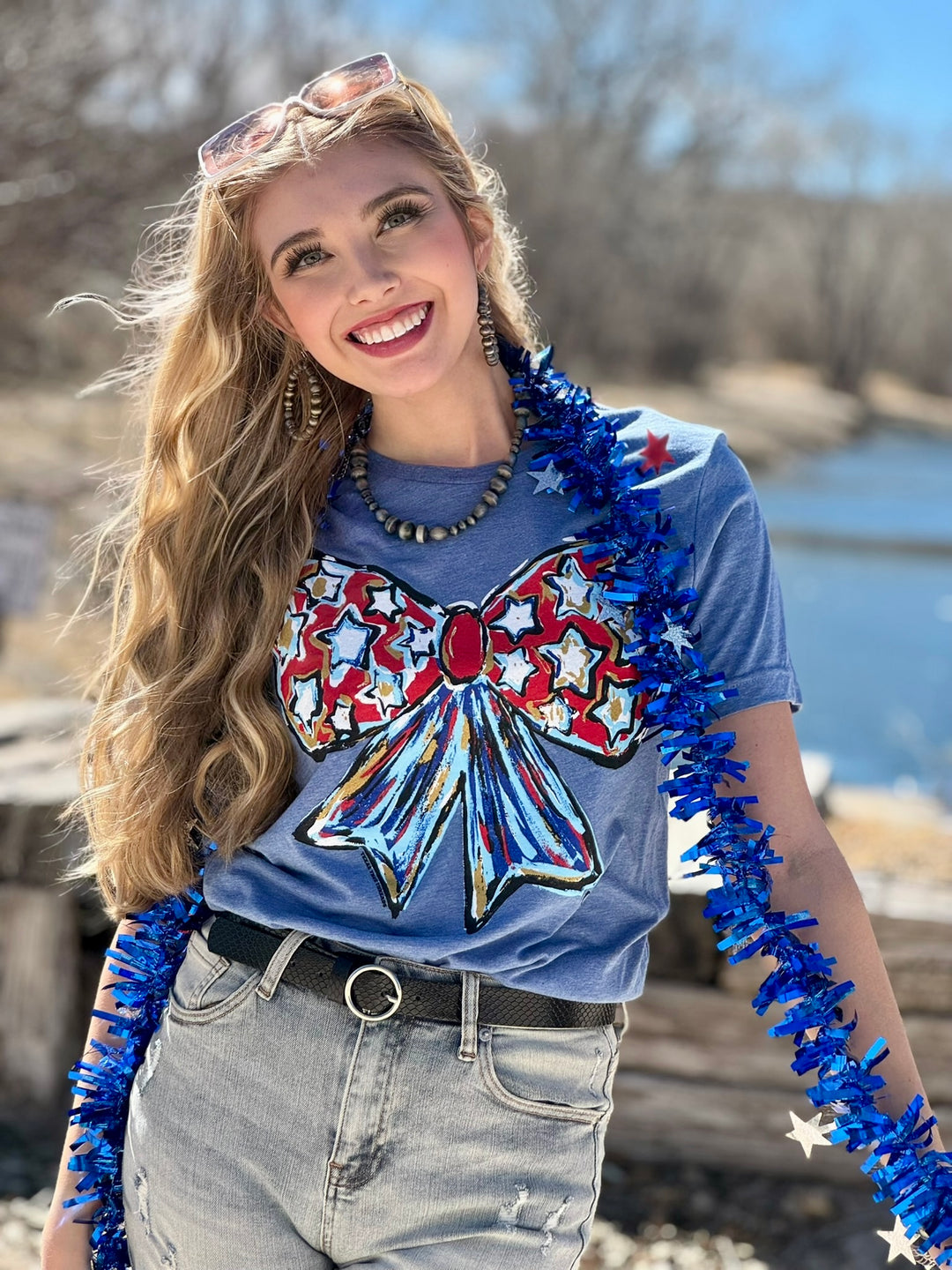 Callie Ann Stelter Patriotic Bow Tee by Texas True Threads