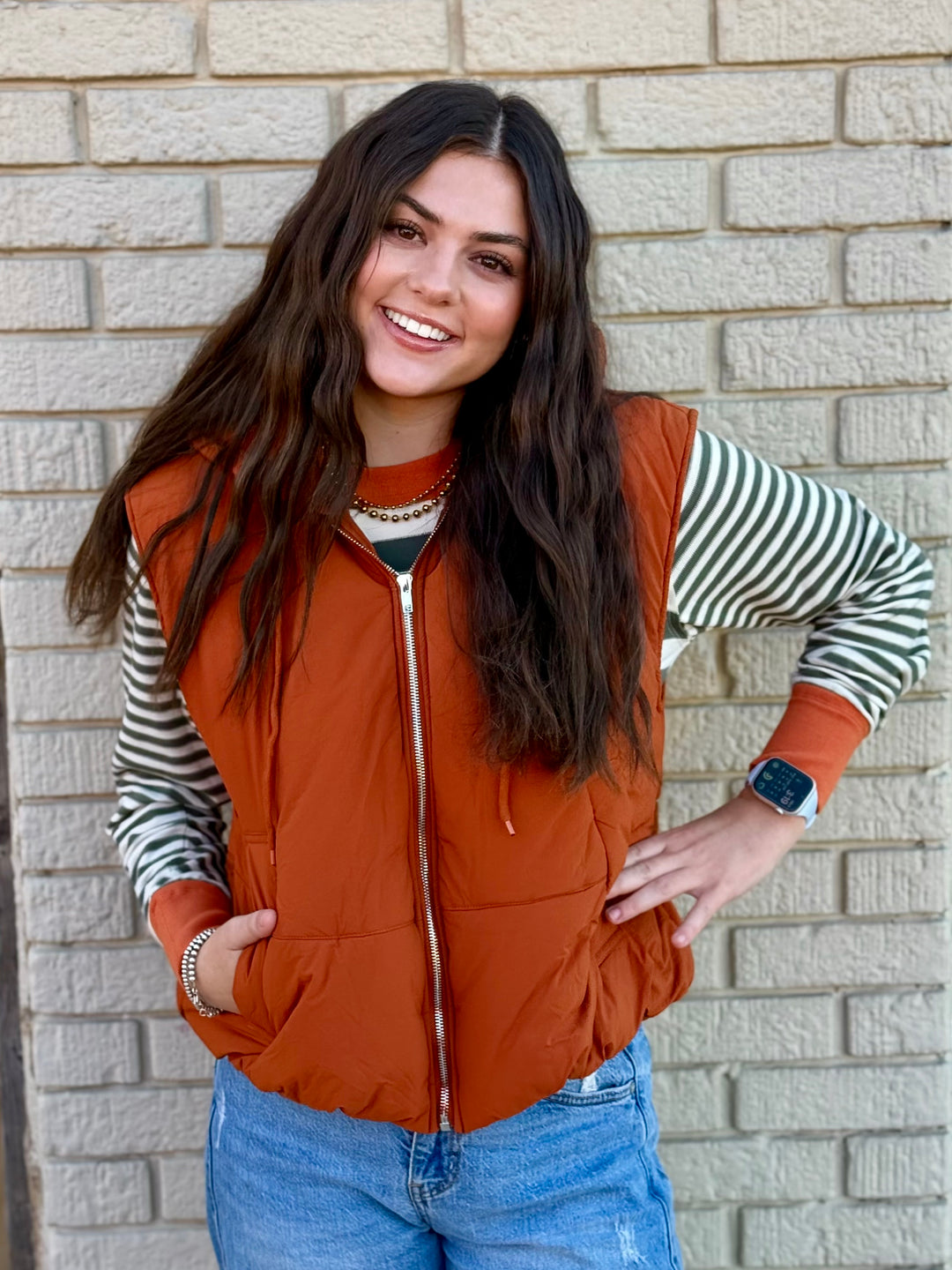 Golden Hour Puffer Vest with Hoodie