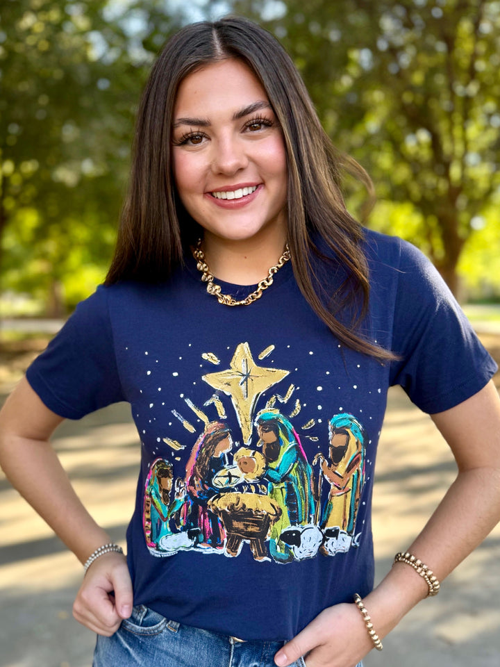 Callie Ann Stelter Nativity Scene Short Sleeve Tee Texas True Threads