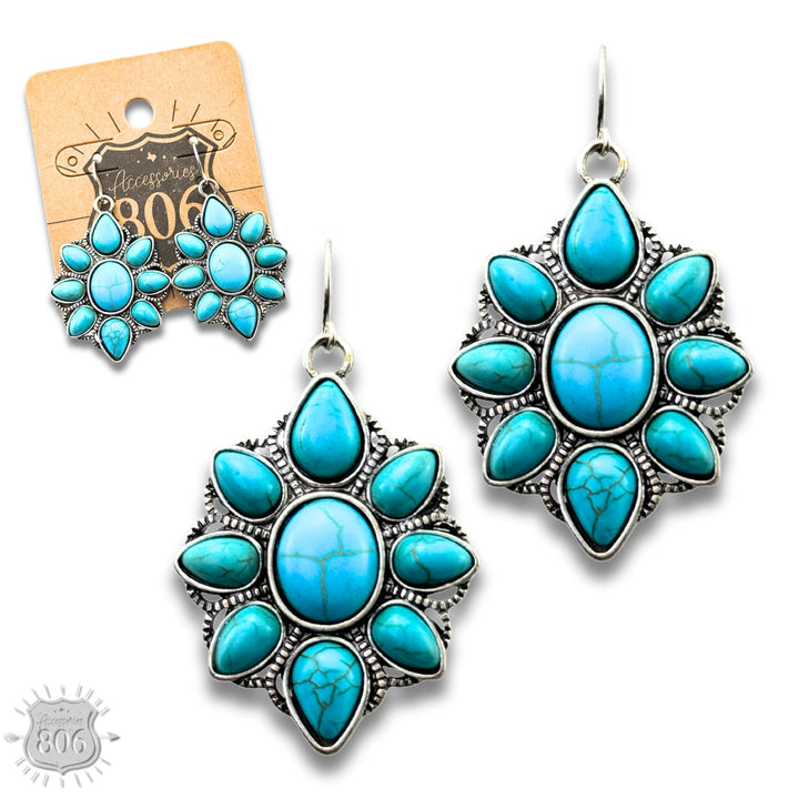 Freida Turquoise Flower Earrings