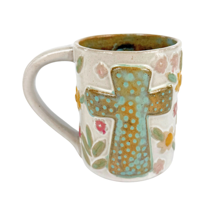 Cross & Flowers Mug