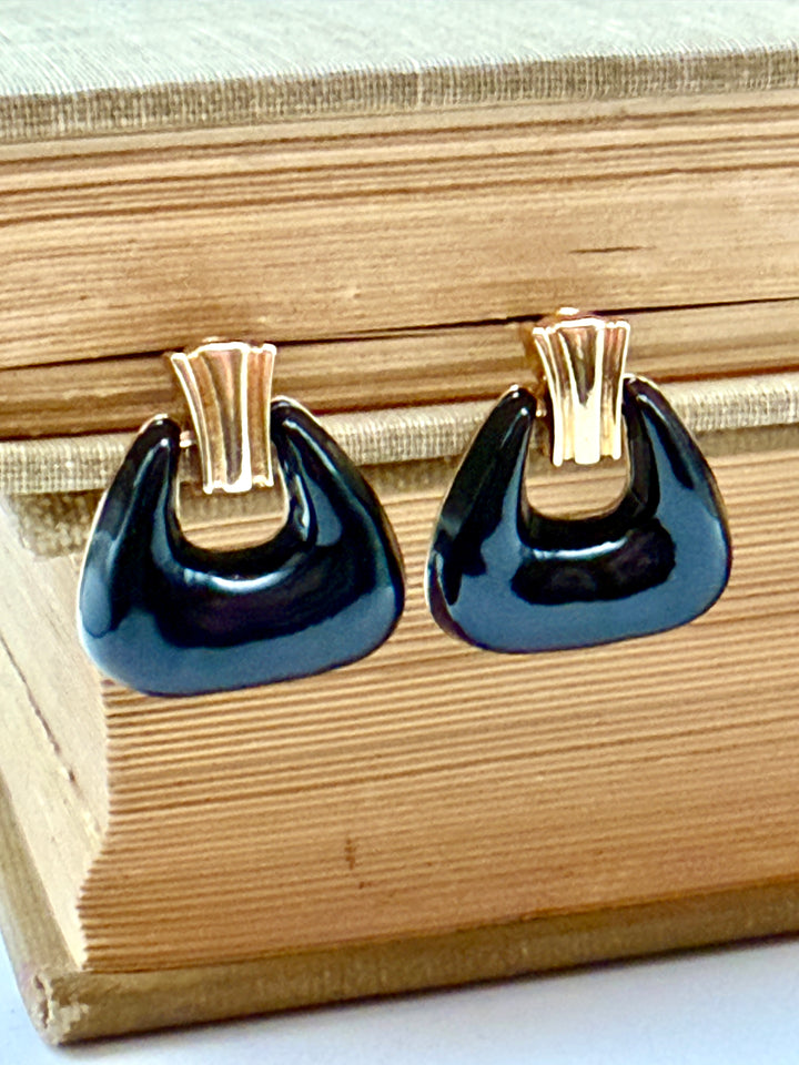 Modern Magic Black Earrings