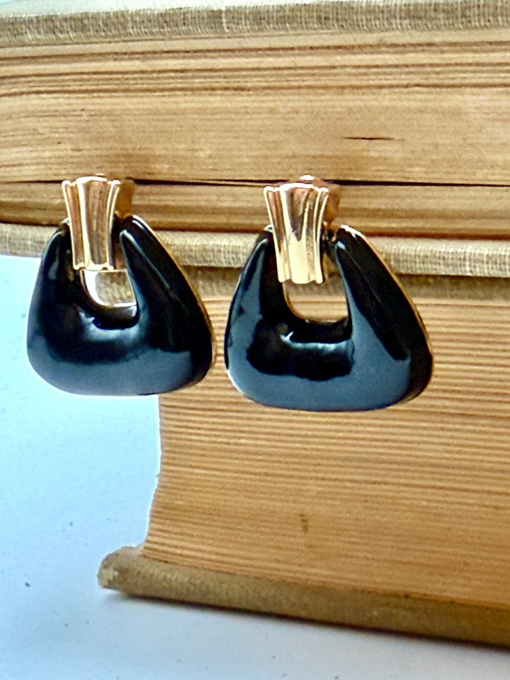 Modern Magic Black Earrings