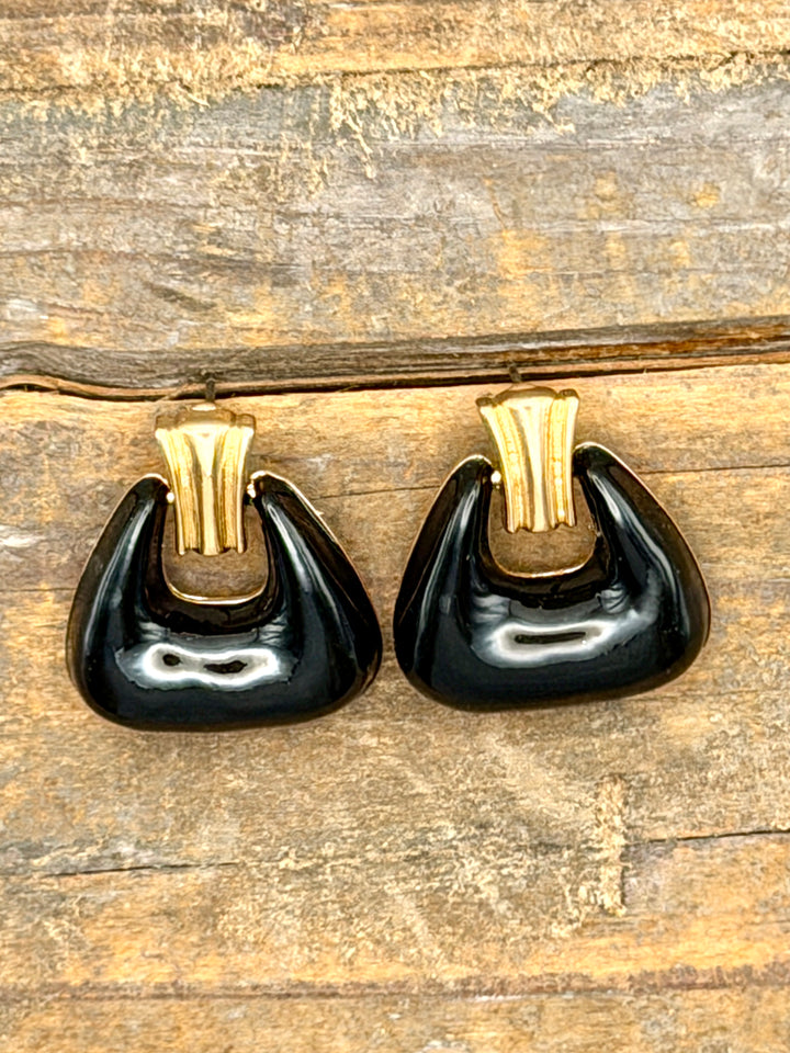Modern Magic Black Earrings