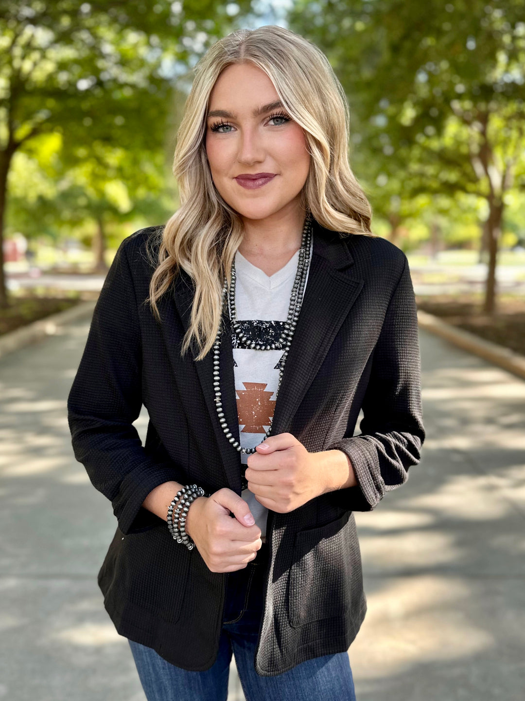 JoJo Black Blazer by Texas True Threads