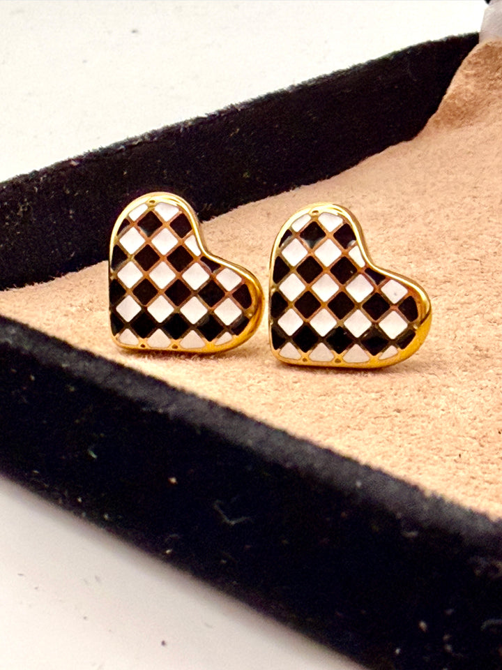 Check Me Out Heart Studs