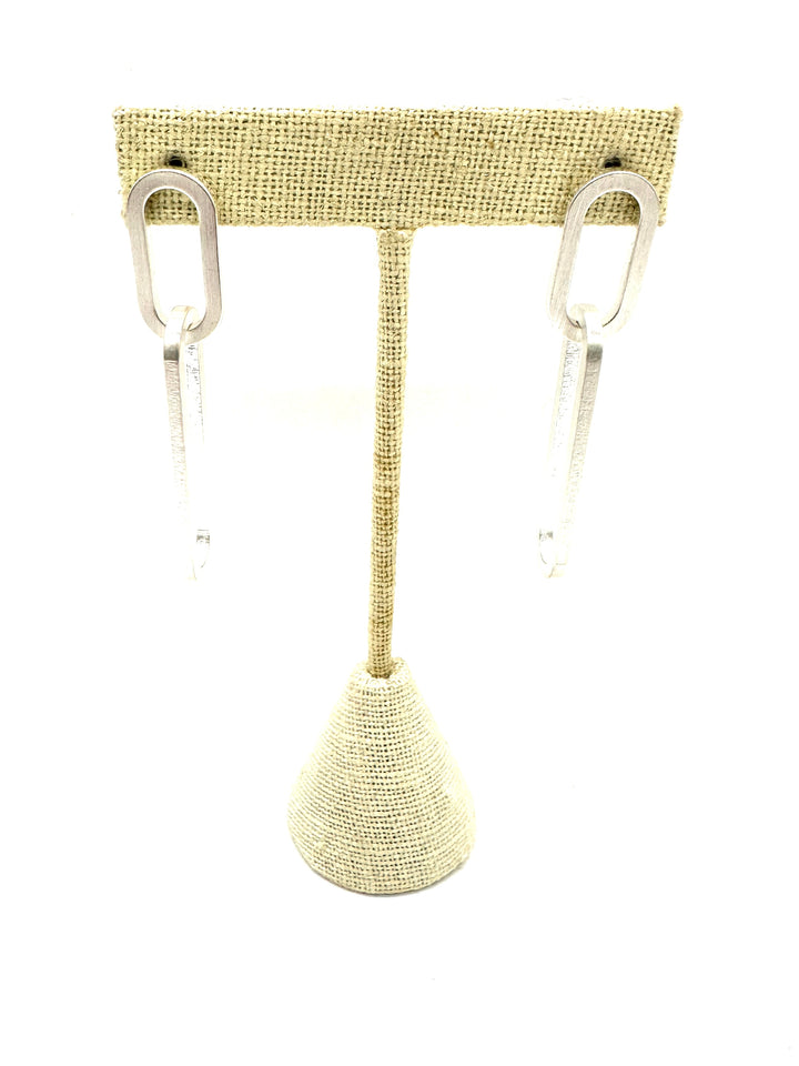 Romper Silver Paper Clip Earrings