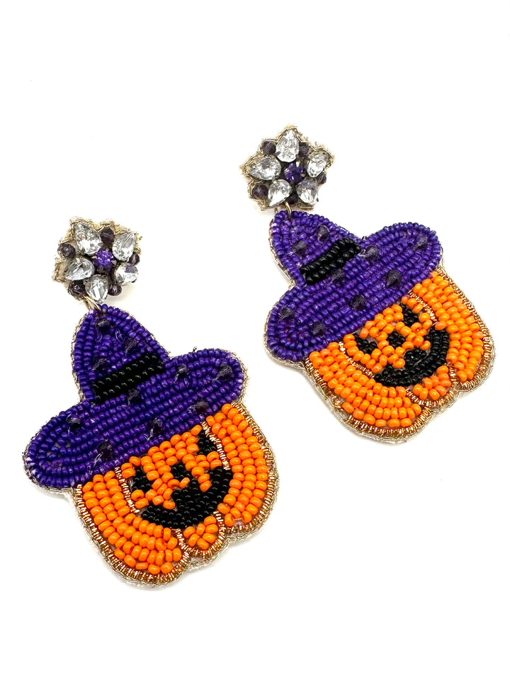 Oh Hey Pumpkin Beaded Earrings