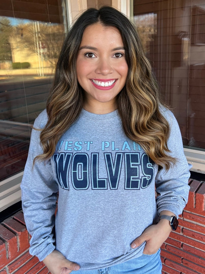 West Plains Varsity Grey Long Sleeve  Tee