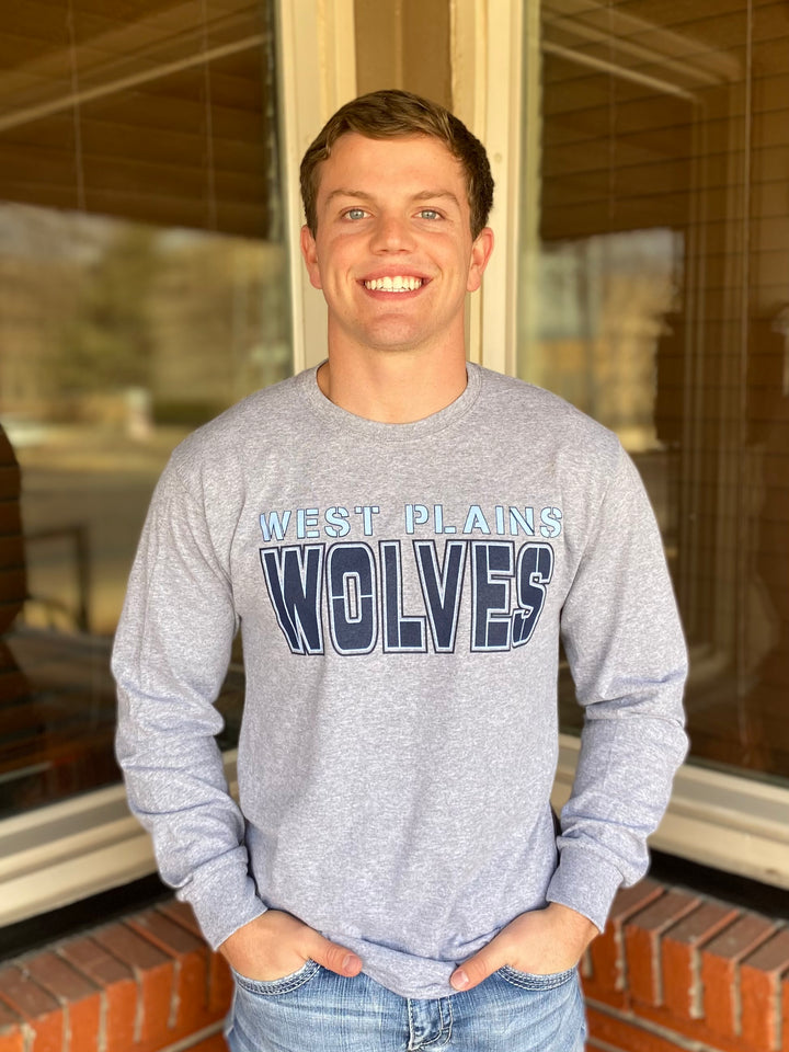 West Plains Varsity Grey Long Sleeve  Tee