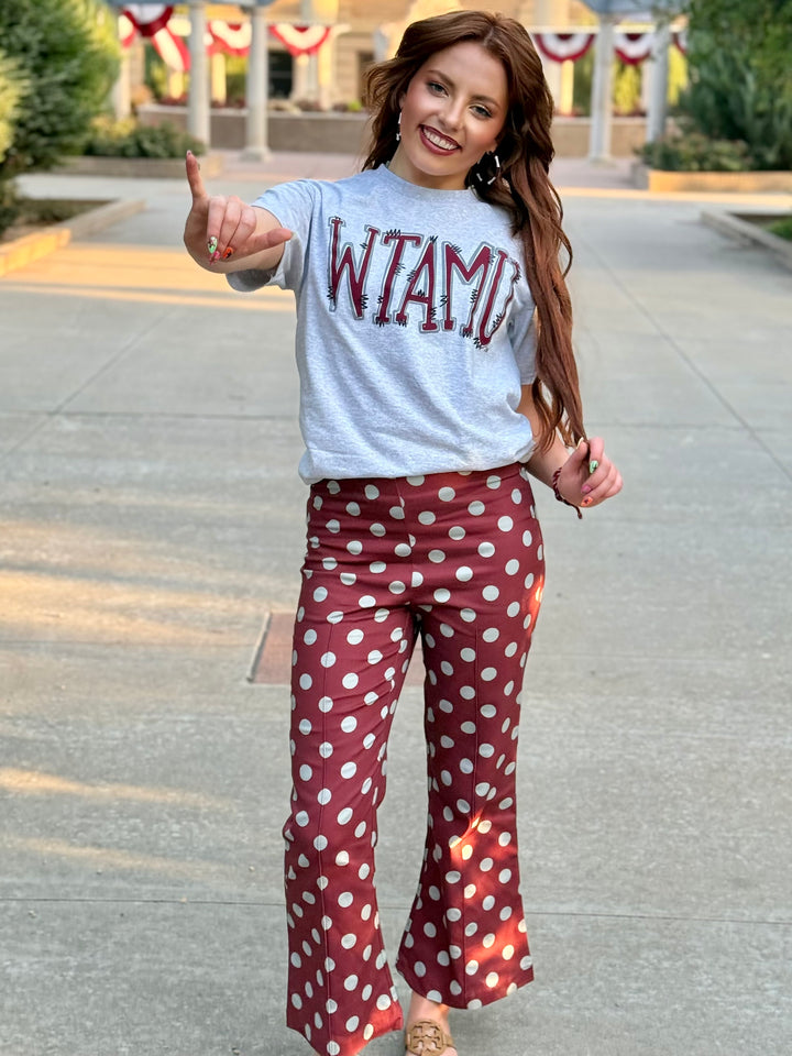 Playful Polka Dot Maroon Pant