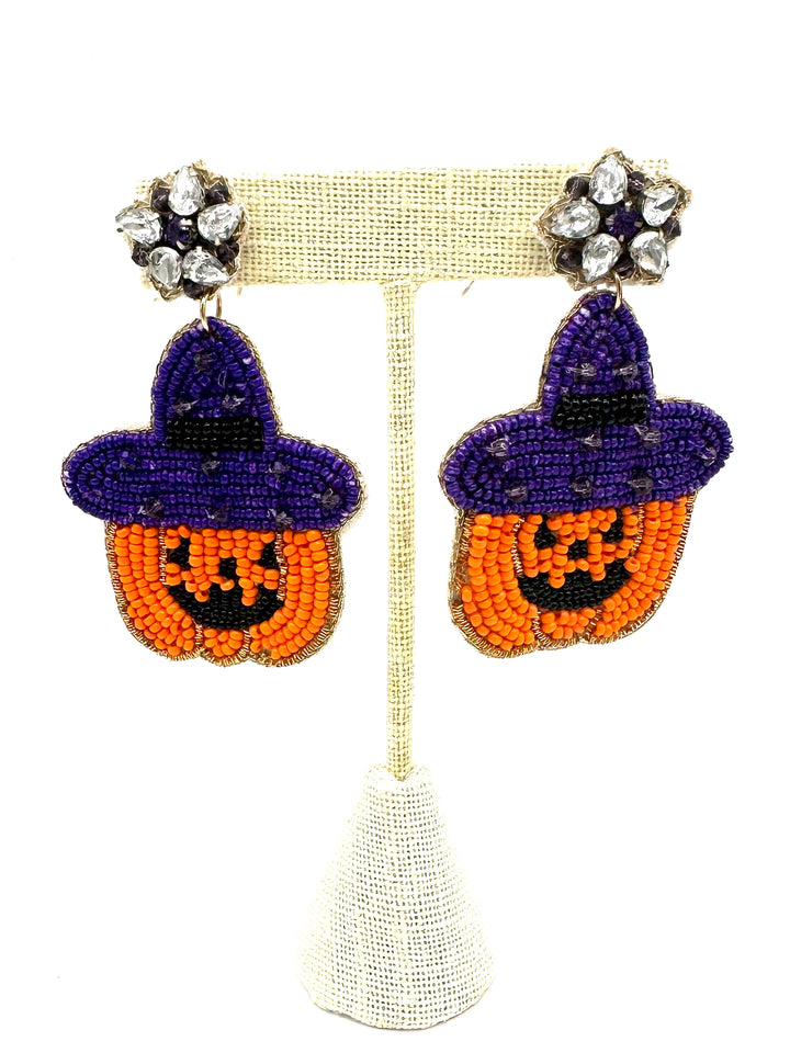 Oh Hey Pumpkin Beaded Earrings