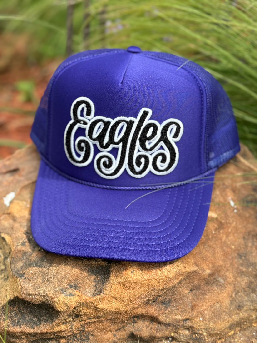 Eagles Chenille Purple Trucker Cap