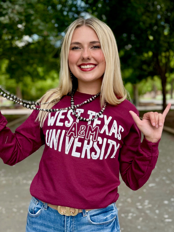 Maroon West Texas A&M Long Sleeve