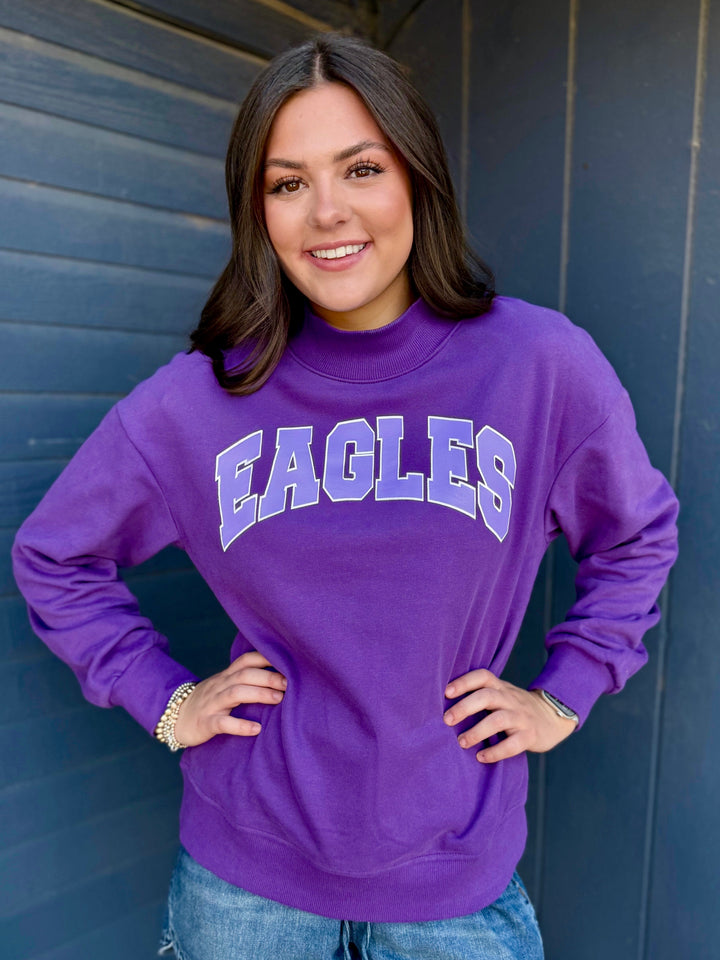 Eagles Mock Neck Purple Sweatshirt