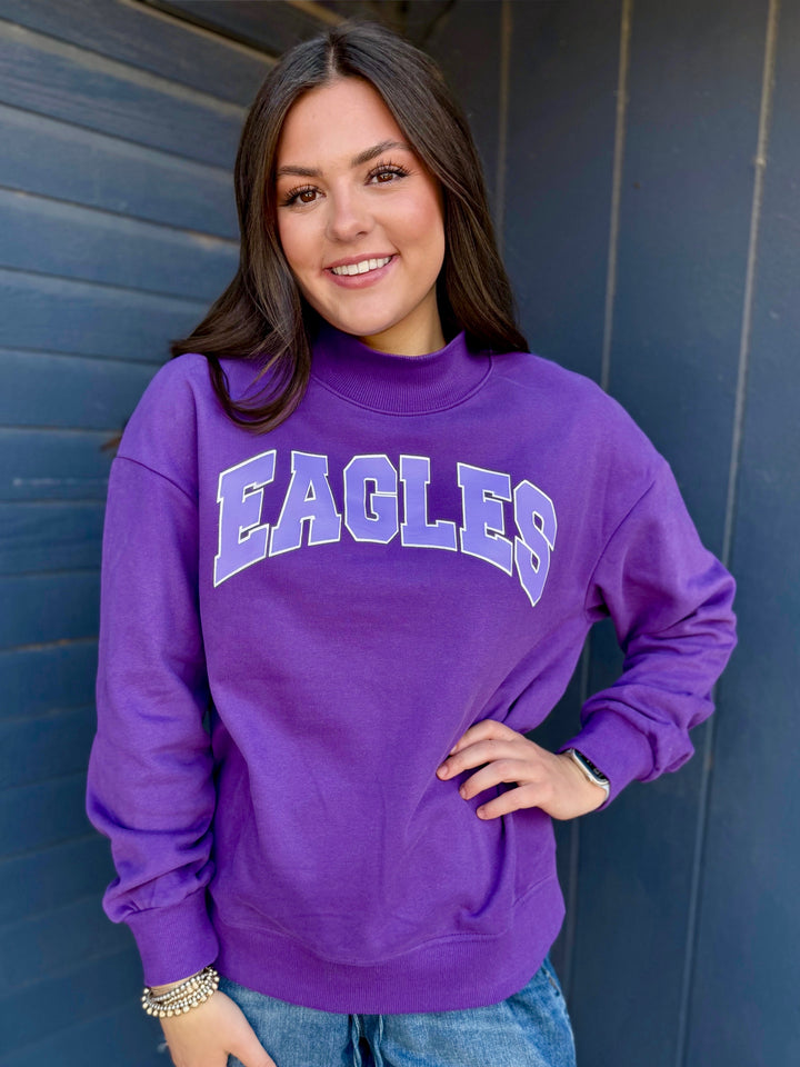 Eagles Mock Neck Purple Sweatshirt