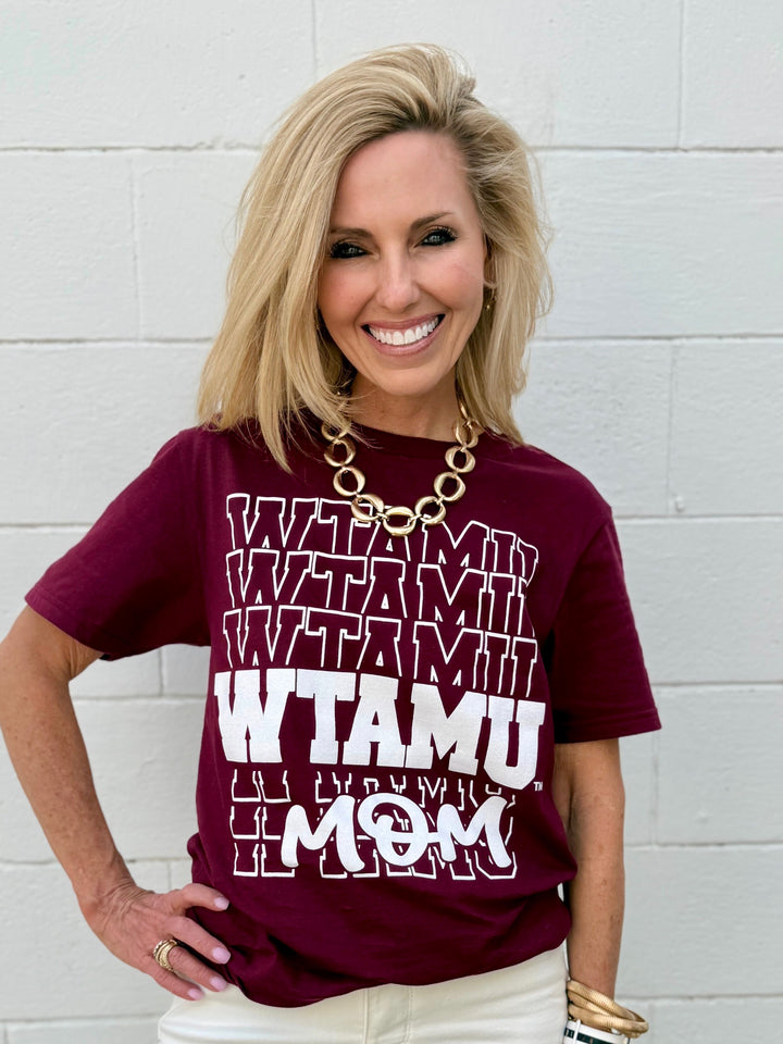 West Texas A&M Mom Bold Stack Tee