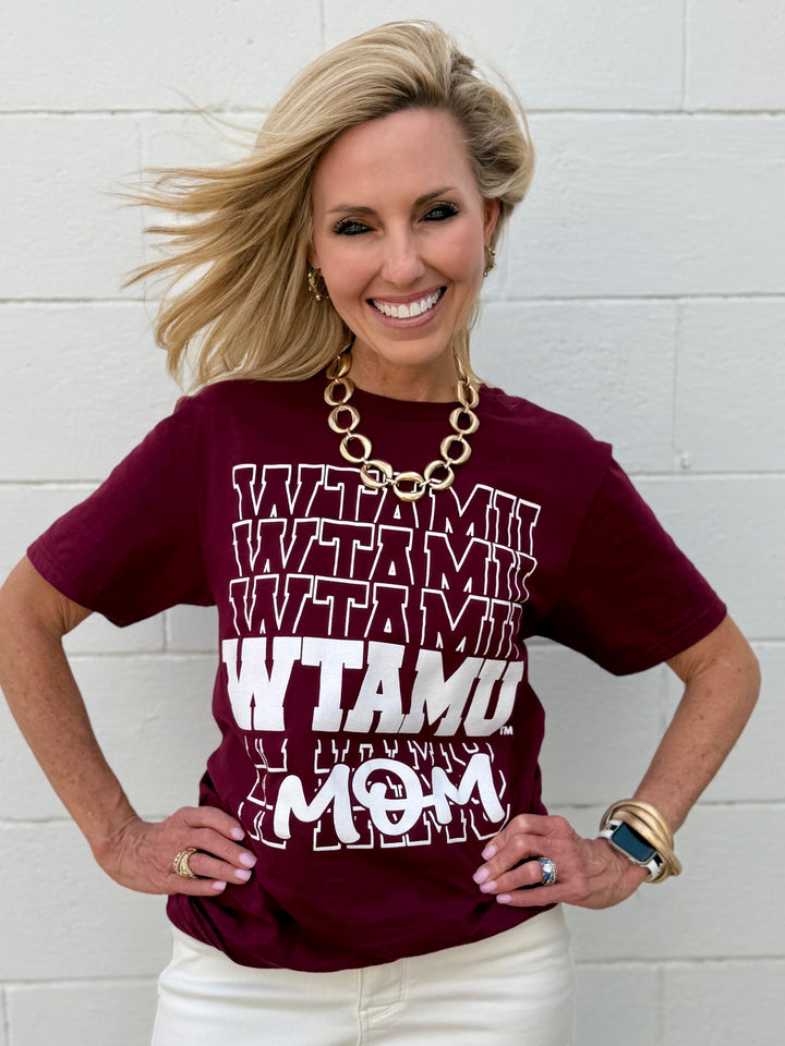 West Texas A&M Mom Bold Stack Tee