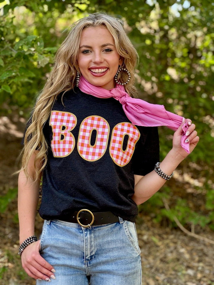 Checkered Boo Tee by Texas True Threads