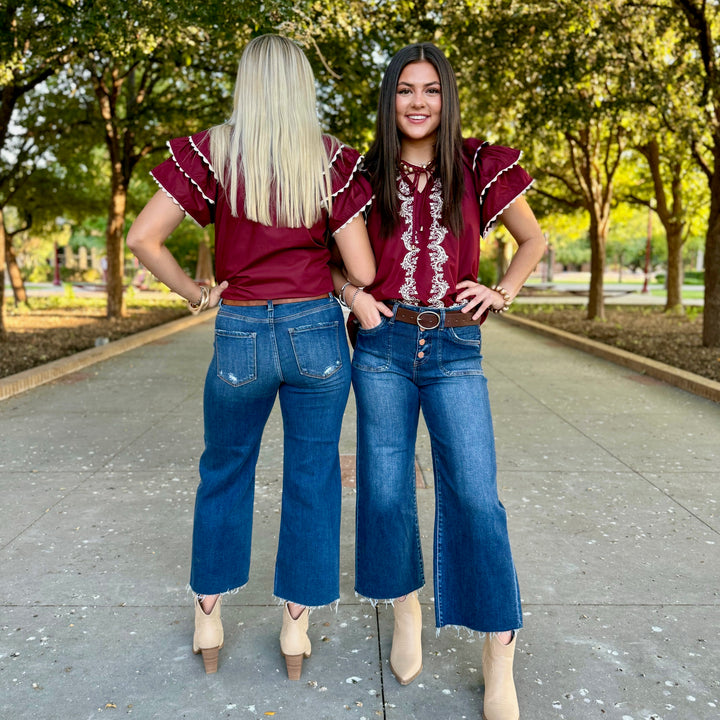 Kate High Rise Wide Leg Crop by Risen