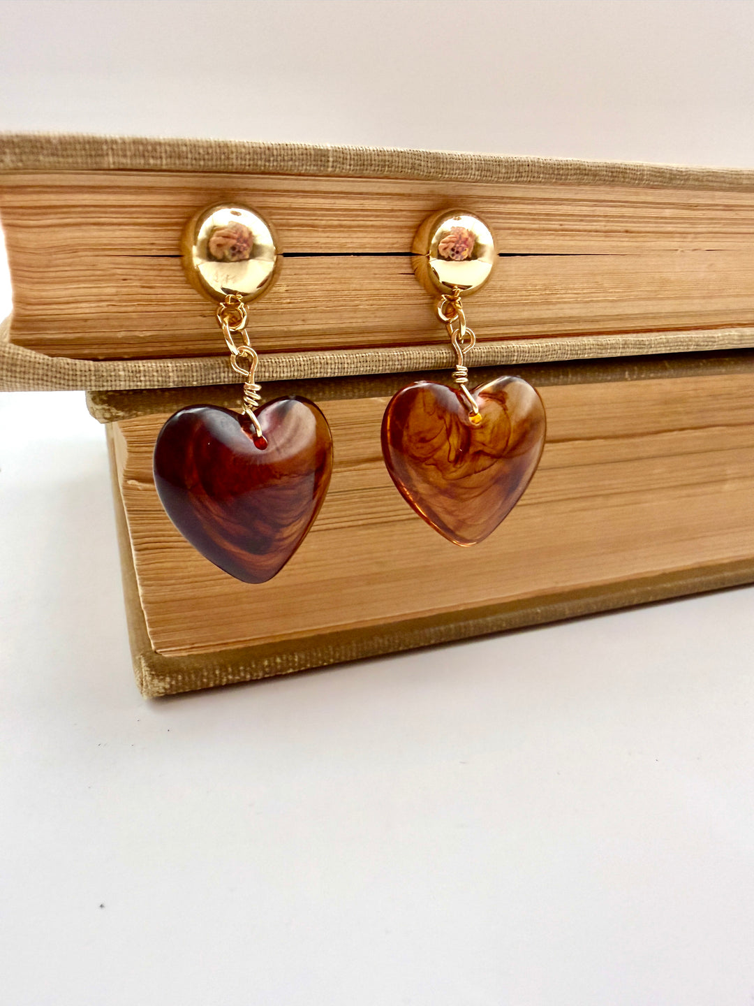 Tortoise Heart Earrings