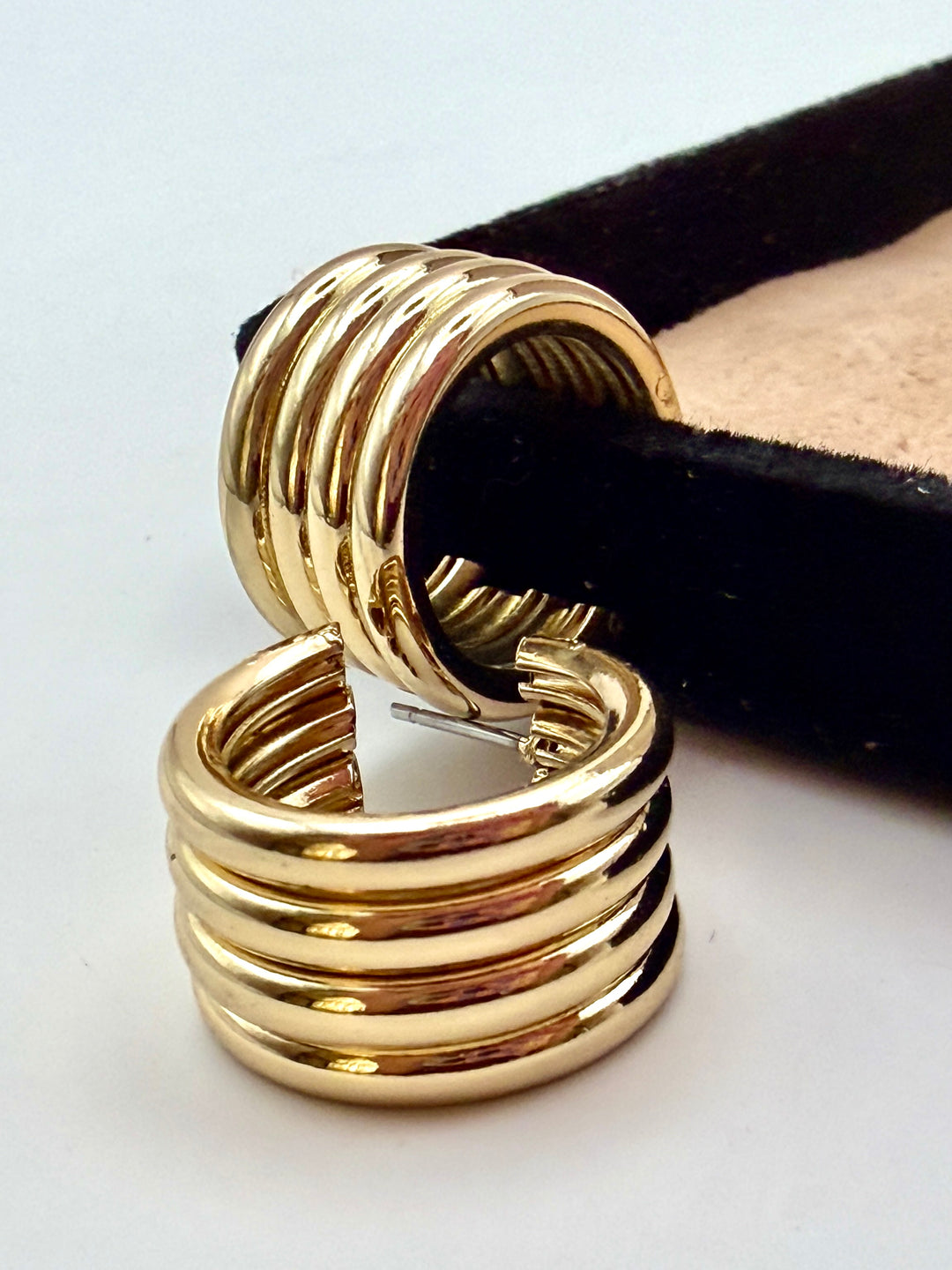 4 Ring Gold Hoop Earrings