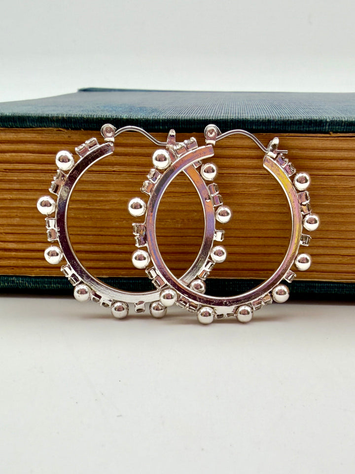 Sarah Silver Hoop Earrings