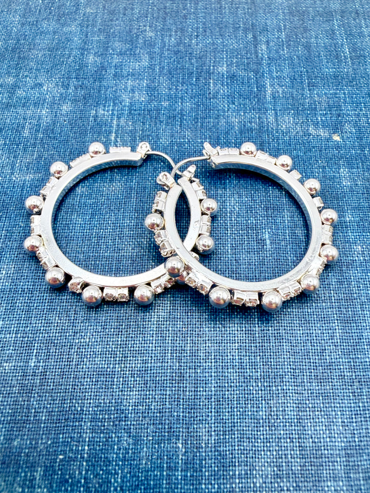 Sarah Silver Hoop Earrings