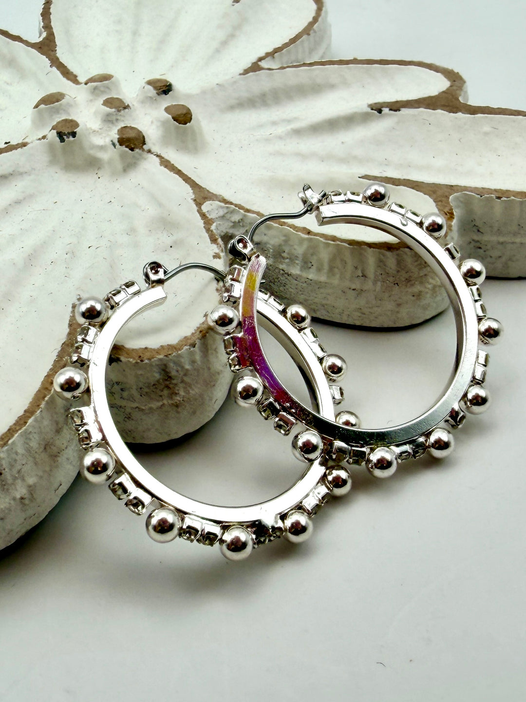 Sarah Silver Hoop Earrings