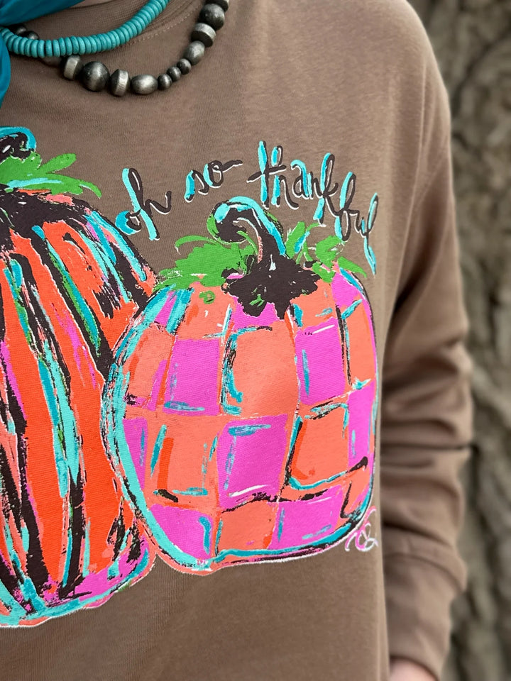 Callie Ann Stelter's Oh So Thankful Pumpkins LONG SLEEVE Tee by Texas True Threads